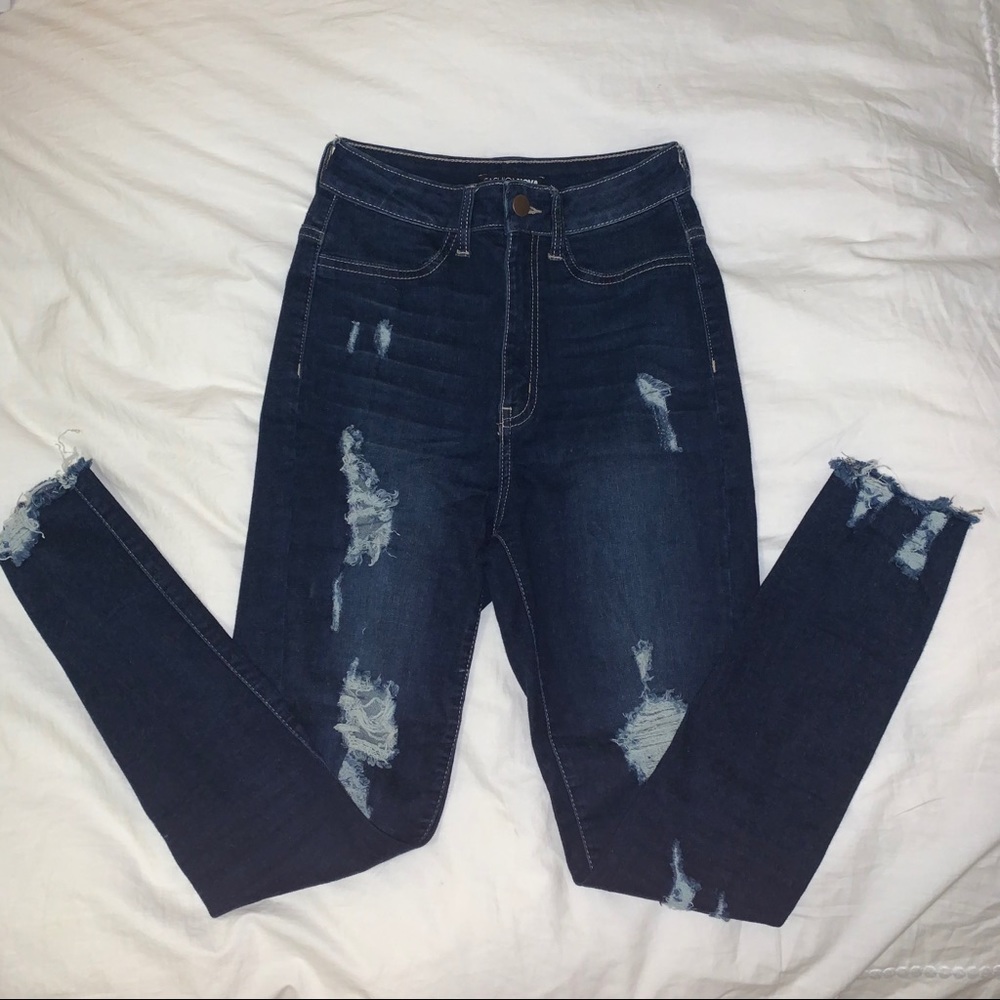Fashion Nova High Waisted Distressed Jeans